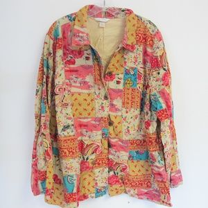 CHRISTOPHER BANKS CJ BANKS PATCHWORK JACKET